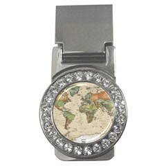 Vintage World Map Aesthetic Money Clips (cz) 