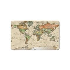 Vintage World Map Aesthetic Magnet (name Card) by Cemarart