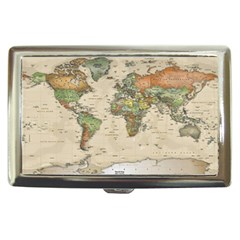 Vintage World Map Aesthetic Cigarette Money Case