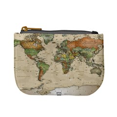 Vintage World Map Aesthetic Mini Coin Purse