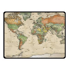 Vintage World Map Aesthetic Fleece Blanket (small)