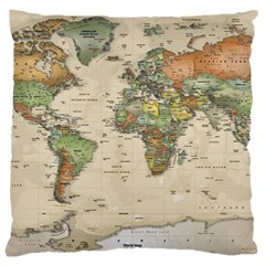 Vintage World Map Aesthetic Large Cushion Case (one Side)