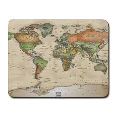 Vintage World Map Aesthetic Small Mousepad by Cemarart