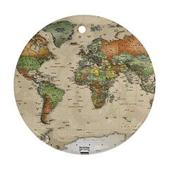 Vintage World Map Aesthetic Ornament (round)