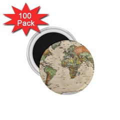 Vintage World Map Aesthetic 1 75  Magnets (100 Pack) 