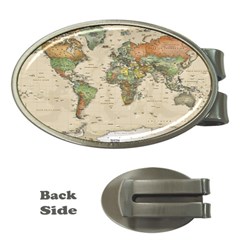 Vintage World Map Aesthetic Money Clips (oval) 