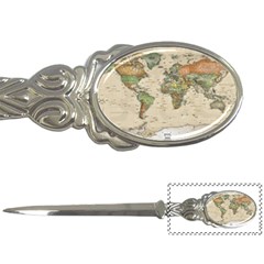 Vintage World Map Aesthetic Letter Opener