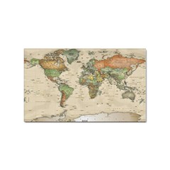 Vintage World Map Aesthetic Sticker (rectangular) by Cemarart