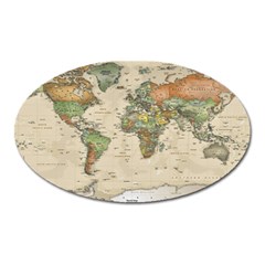 Vintage World Map Aesthetic Oval Magnet