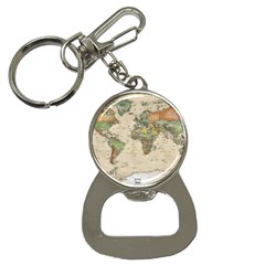 Vintage World Map Aesthetic Bottle Opener Key Chain