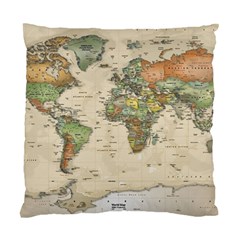 Vintage World Map Aesthetic Standard Cushion Case (two Sides)