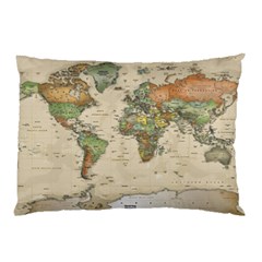 Vintage World Map Aesthetic Pillow Case