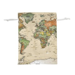 Vintage World Map Aesthetic Lightweight Drawstring Pouch (s)