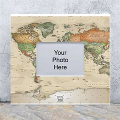 Vintage World Map Aesthetic White Wall Photo Frame 5  X 7 