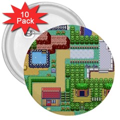 Pixel Map Game 3  Buttons (10 Pack)  by Cemarart