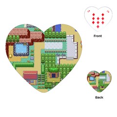 Pixel Map Game Playing Cards Single Design (heart)