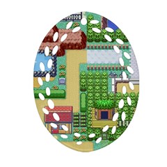 Pixel Map Game Ornament (oval Filigree)