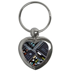 Motherboard Board Circuit Electronic Technology Key Chain (heart)