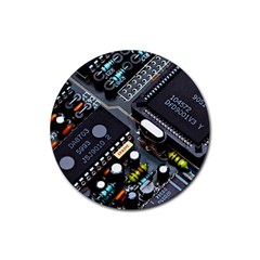 Motherboard Board Circuit Electronic Technology Rubber Coaster (round)