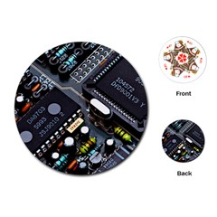 Motherboard Board Circuit Electronic Technology Playing Cards Single Design (round)