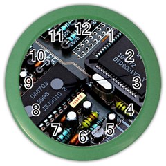 Motherboard Board Circuit Electronic Technology Color Wall Clock