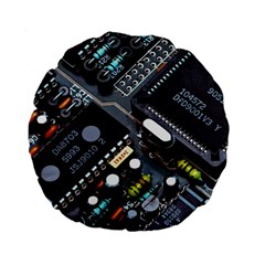 Motherboard Board Circuit Electronic Technology Standard 15  Premium Flano Round Cushions