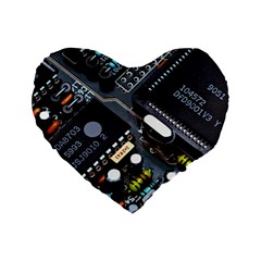 Motherboard Board Circuit Electronic Technology Standard 16  Premium Flano Heart Shape Cushions