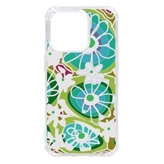 Mazipoodles Love Flowers - Olive Teal Green Purple White-  Iphone 14 Pro Tpu Uv Print Case by Mazipoodles