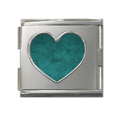 Background Green Mega Link Heart Italian Charm (18mm)