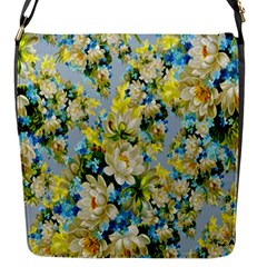 Background-flowers Flap Closure Messenger Bag (s)