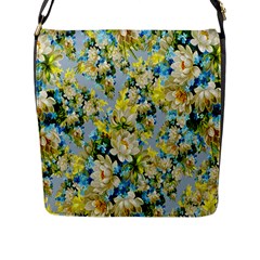 Background-flowers Flap Closure Messenger Bag (l) by nateshop