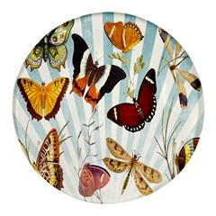 Butterfly-love Round Glass Fridge Magnet (4 Pack) by nateshop