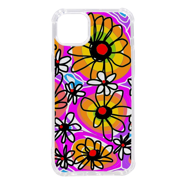 Mazipoodles Love Flowers - Rainbow iPhone 14 Plus TPU UV Print Case