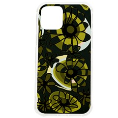 Mazipoodles Love Flowers - Dark Green Olive Black Iphone 12 Pro Max Tpu Uv Print Case by Mazipoodles