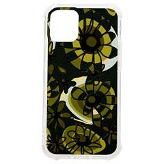 Mazipoodles Love Flowers - Dark Green Olive Black Iphone 12 Mini Tpu Uv Print Case	 by Mazipoodles