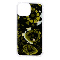 Mazipoodles Love Flowers - Dark Green Olive Black Iphone 13 Mini Tpu Uv Print Case by Mazipoodles