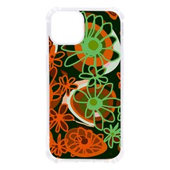 Mazipoodles Love Flowers - Green Orange Iphone 13 Tpu Uv Print Case by Mazipoodles