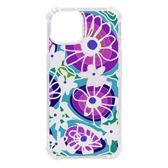 Mazipoodles Love Flowers - Blue Purple White Iphone 14 Tpu Uv Print Case by Mazipoodles