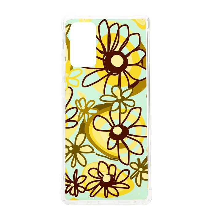 Mazipoodles Love Flowers - Duck Egg Green Olive Brown Samsung Galaxy Note 20 TPU UV Case
