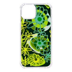 Mazipoodles Love Flowers - Green Lemon Duck Egg Blue Iphone 14 Tpu Uv Print Case by Mazipoodles