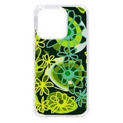 Mazipoodles Love Flowers - Green Lemon Duck Egg Blue Iphone 14 Pro Tpu Uv Print Case by Mazipoodles