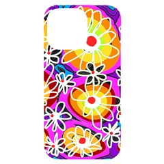 Mazipoodles Love Flowers - Rainbow White Iphone 14 Pro Max Black Uv Print Case by Mazipoodles