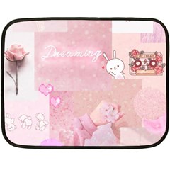 Pink Aesthetic, Clouds, Cute, Glitter, Hello Kitty, Pastel, Soft Fleece Blanket (mini) by nateshop