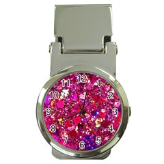 Pink Glitter, Cute, Girly, Glitter, Pink, Purple, Sparkle Money Clip Watches