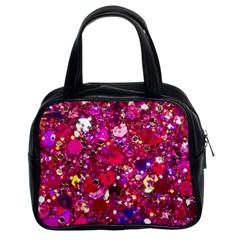 Pink Glitter, Cute, Girly, Glitter, Pink, Purple, Sparkle Classic Handbag (Two Sides)