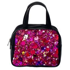 Pink Glitter, Cute, Girly, Glitter, Pink, Purple, Sparkle Classic Handbag (one Side)
