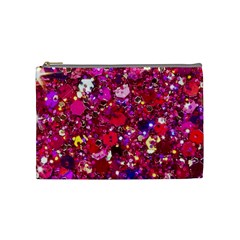 Pink Glitter, Cute, Girly, Glitter, Pink, Purple, Sparkle Cosmetic Bag (medium)