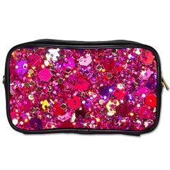 Pink Glitter, Cute, Girly, Glitter, Pink, Purple, Sparkle Toiletries Bag (One Side)