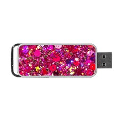 Pink Glitter, Cute, Girly, Glitter, Pink, Purple, Sparkle Portable USB Flash (Two Sides)