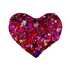 Pink Glitter, Cute, Girly, Glitter, Pink, Purple, Sparkle Standard 16  Premium Heart Shape Cushions